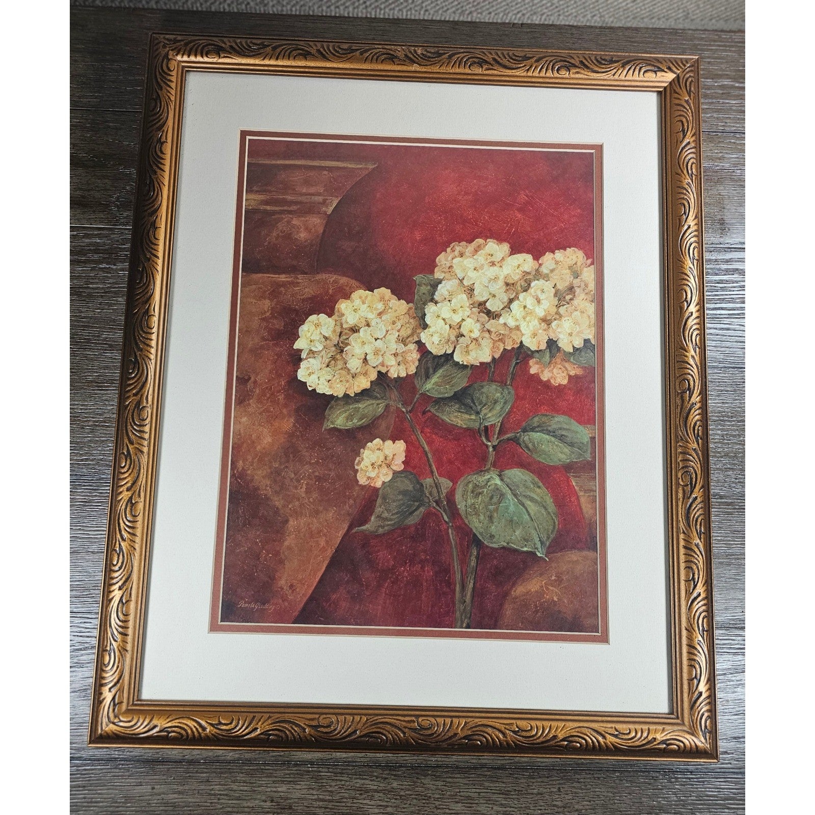 Tuscan Summer Floral Wall Art by Pamela Gladding Framed 18x22