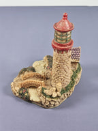 Vintage Ks Collection Lighthouse Figurine Stone House & Bridge