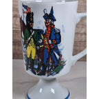 Vintage Fred Roberts Colonial Soldiers Mug Revolutionary War Footed Cup
