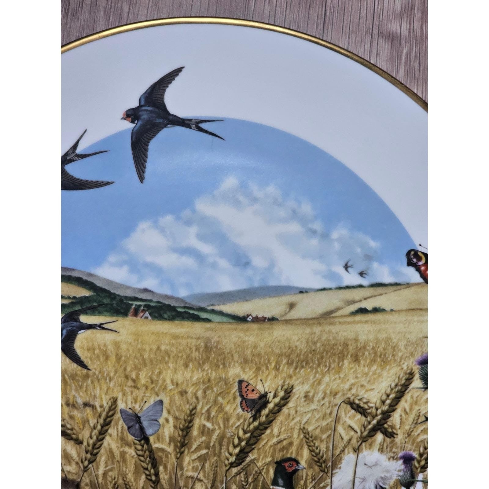 Vintage Franklin Porcelain Plate Wheatfields in August Peter Barrett 1979