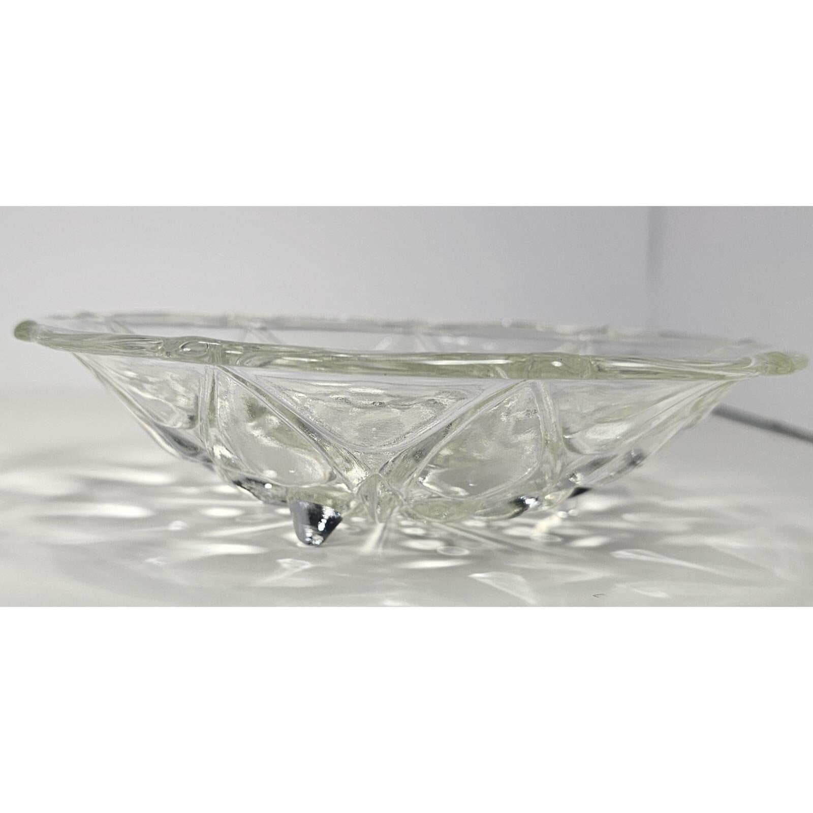 Anchor Hocking Footed Bowl Set Teardrop Dot 1960s Glass
