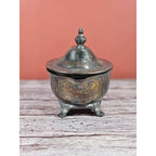 Vintage Silver Plated Creamer with Lid Footed Antique Tableware