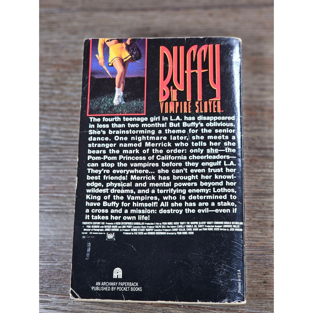 Buffy the Vampire Slayer 1992 Paperback Movie Novelization