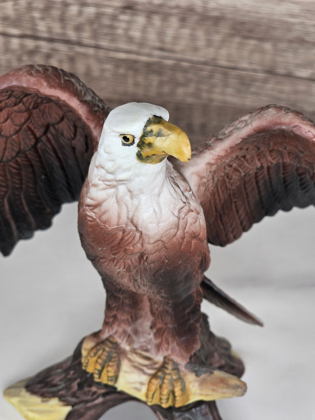 Vintage Bald Eagle Figurine – Majestic Resin Sculpture – 6¼” Tall