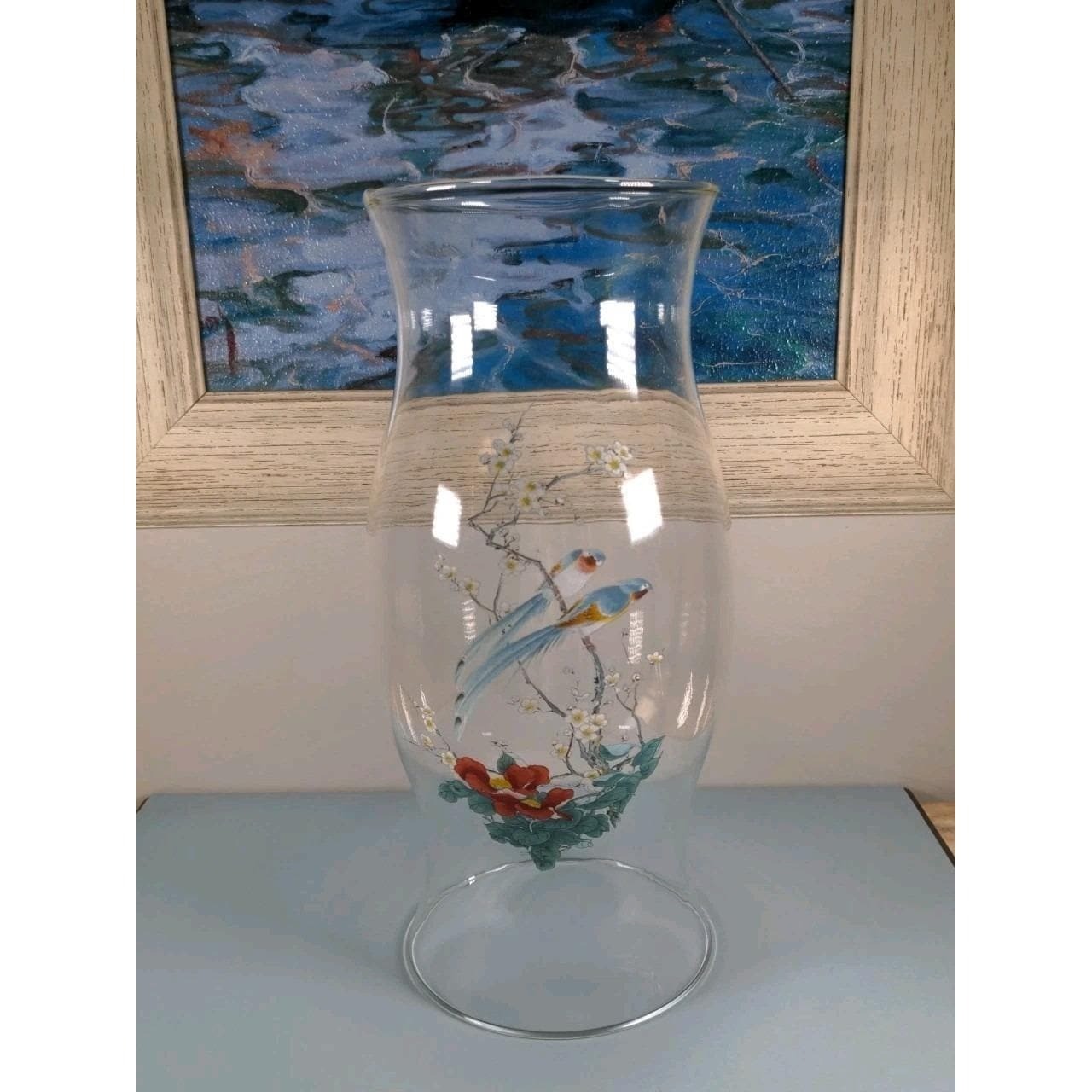 Vintage Hand Blown Glass Hurricane Globe 11.5" Colonial Candle Shade