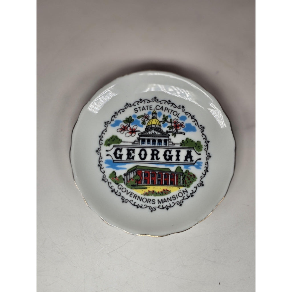 Vintage Georgia Souvenir Plate Mini Capitol Governor Mansion 3.5"