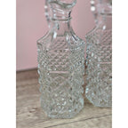 Vintage Anchor Hocking Wexford Cruet Set Cube Cut Glass 6"