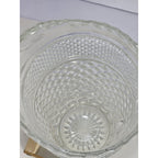 Vintage Heavy Clear Crystal Glass Diamond Pattern Water Pitcher – With Chip