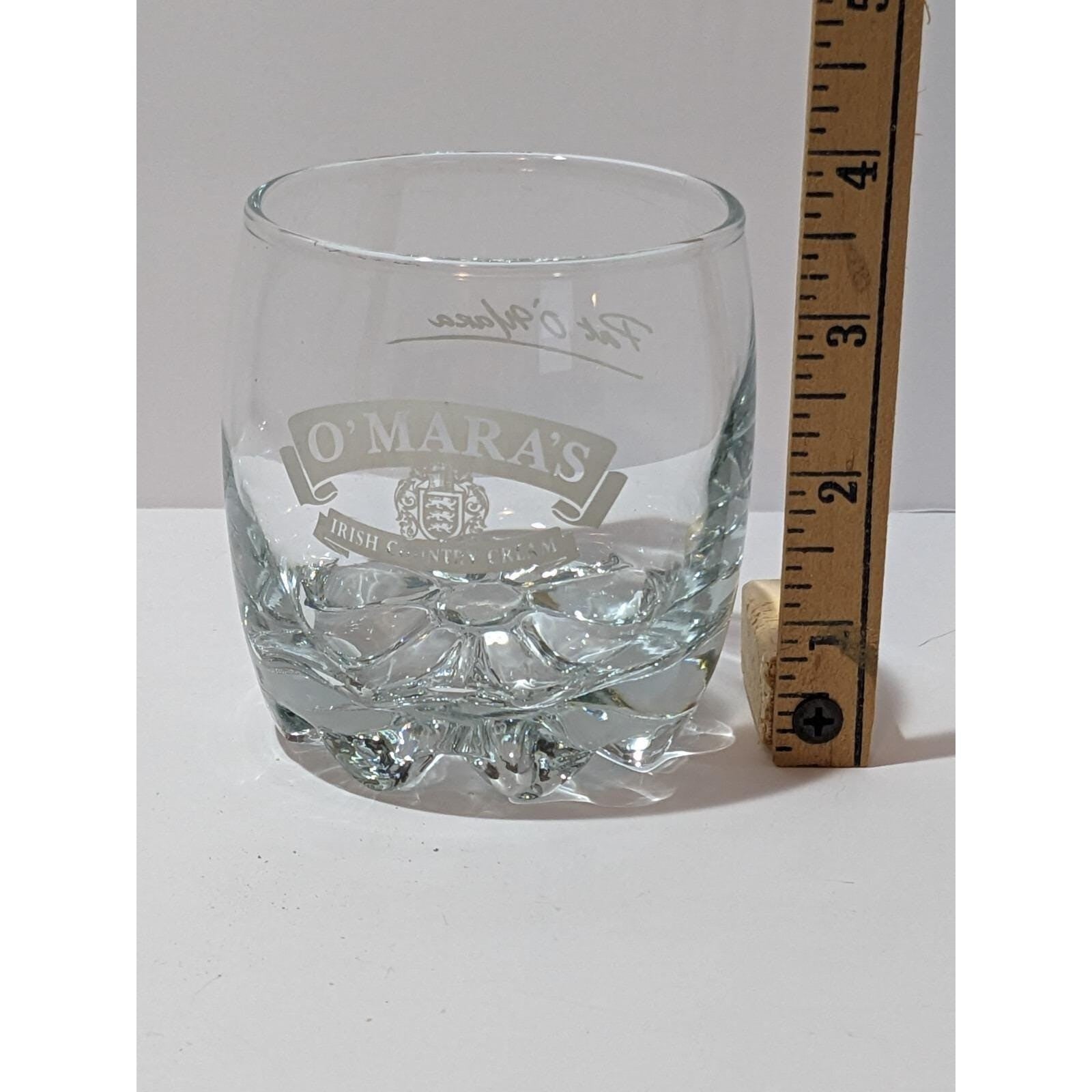 Vintage OMara Irish Country Cream Glass Etched Logo Cocktail Glass