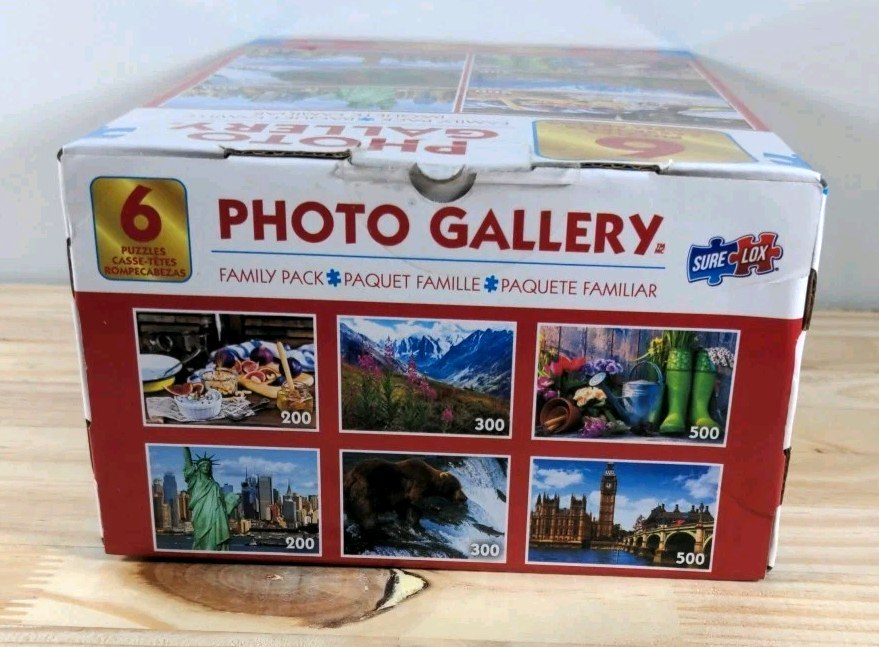 TCG Photo Gallery Family Pack 6 Pack Puzzles Sure Lock NEW SEALED