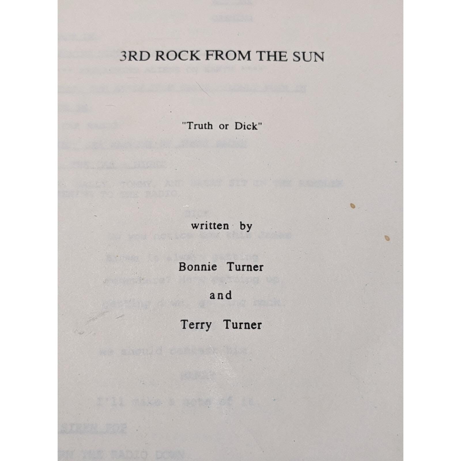 Vintage 3rd Rock from the Sun Script First Draft 1995 TV Memorabilia