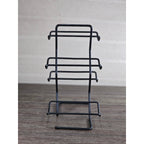 Modern Black Metal Wine Bottle Holder Tabletop Rack Holds 4 Bottles