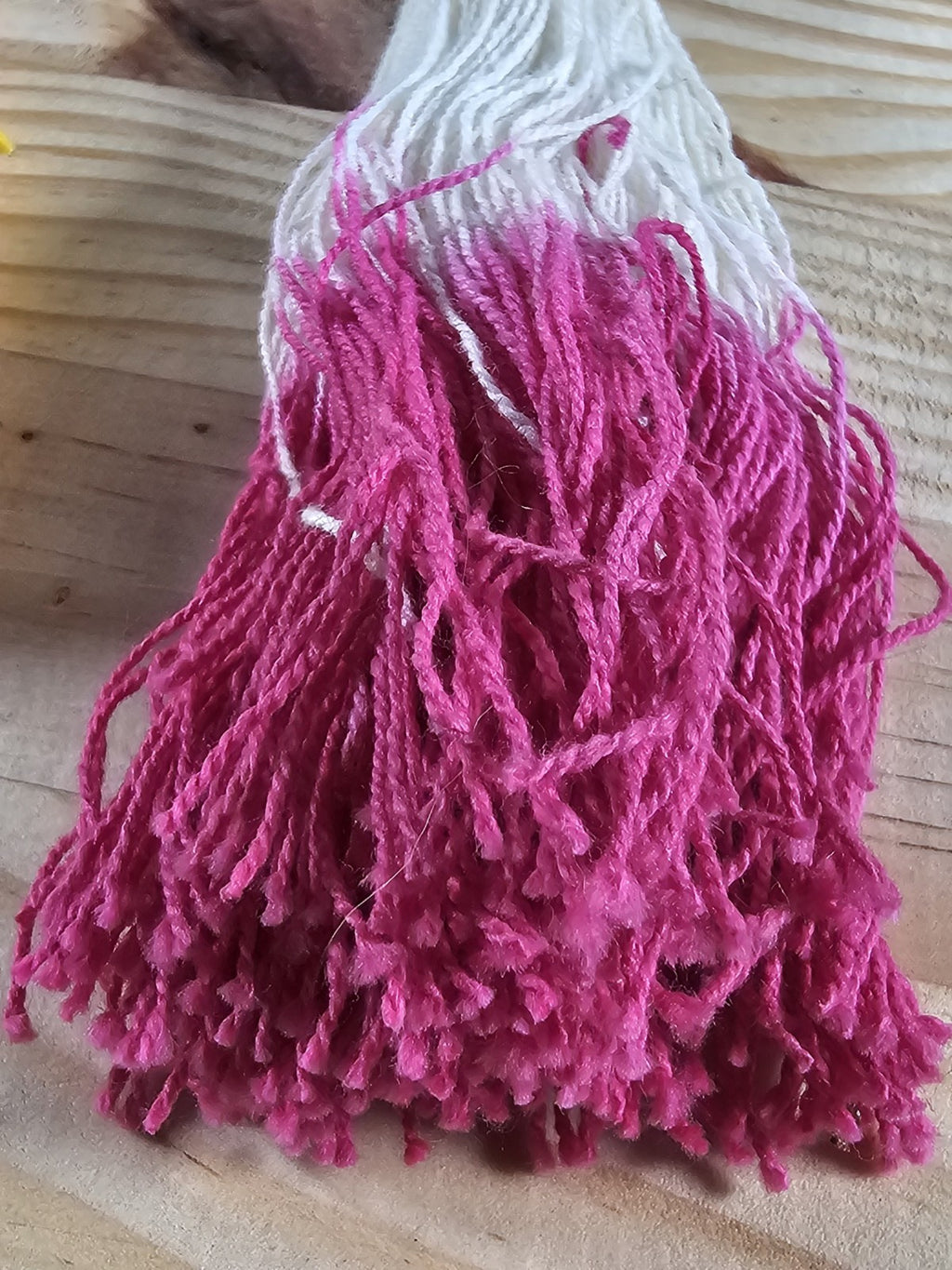 Yarn Tassel Garland Yellow Pink Green 32"