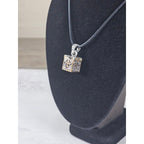 Vintage Cross Prayer Box Necklace Gold Tone Silver Religious Charm