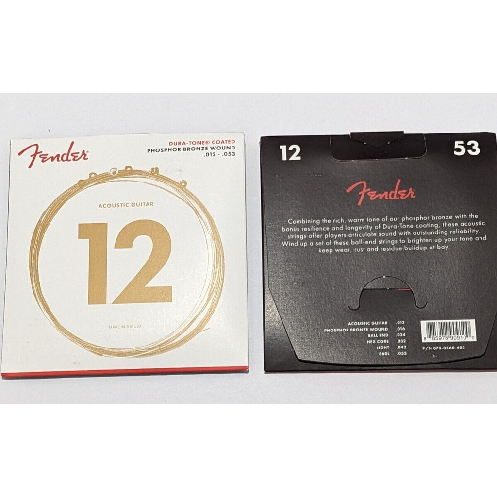 Lot of 2 Fender Dura-Tone Phosphor Bronze Acoustic Guitar Strings 12-53