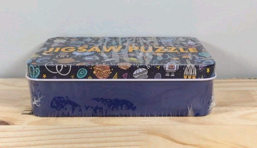 Space Themed Cartoon Jigsaw Puzzle in Metal Tin - Model JP100-0009