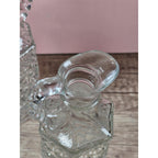 Vintage Anchor Hocking Wexford Cruet Set Cube Cut Glass 6"
