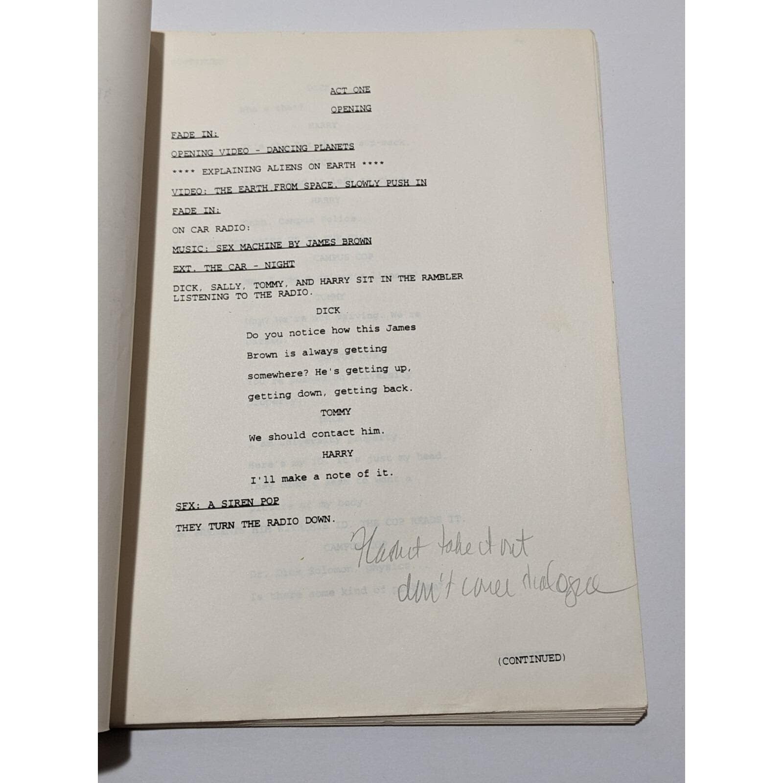 Vintage 3rd Rock from the Sun Script First Draft 1995 TV Memorabilia