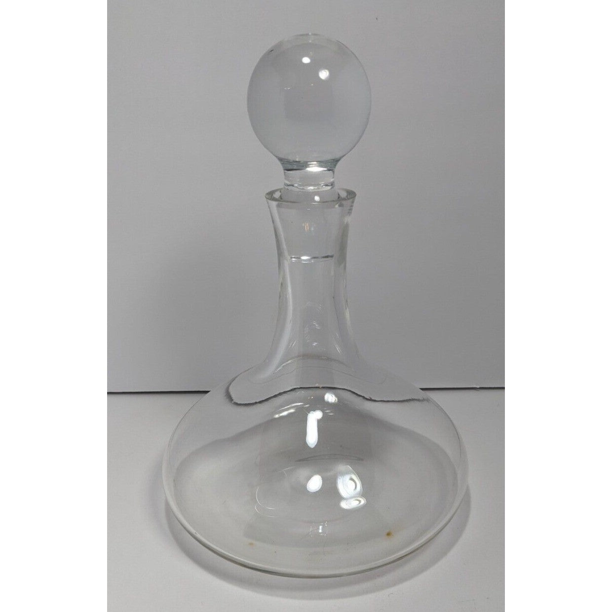 Vintage Lenox Clear Glass Wine Decanter With Stopper 7.5 Inch Barware