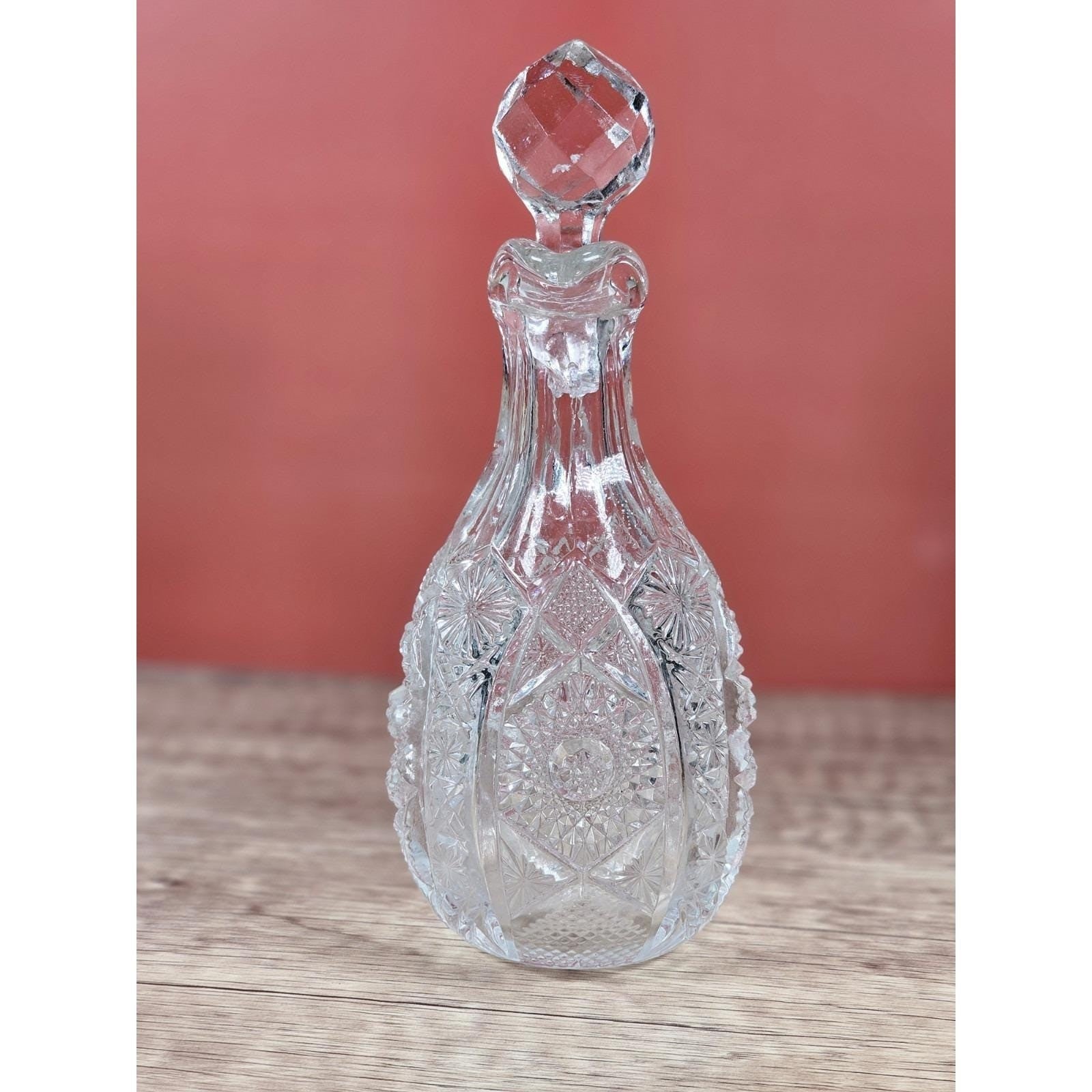 Vintage EAPG Imperial Glass Cruet Octagon Bellaire 7" – Damaged Stopper