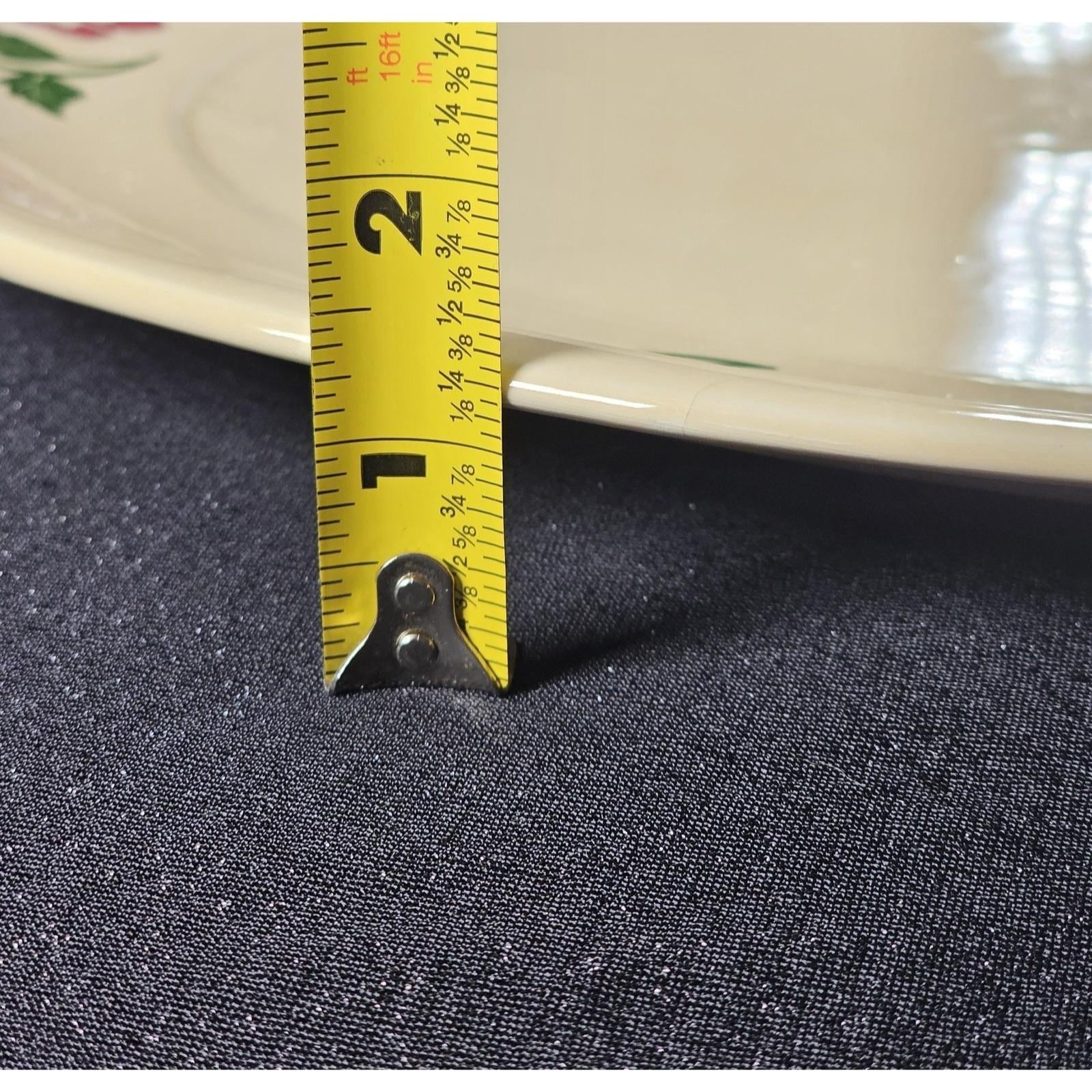 Vintage Floral Oval Serving Platter Yellow Pink Rose Ceramic 16x12