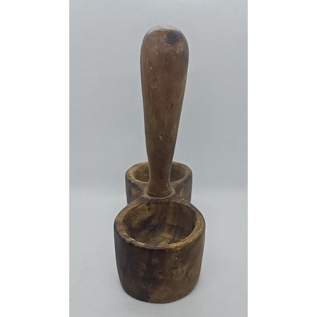 Vintage Wooden Salt & Pepper Holder Rustic Farmhouse Kitchen Stand