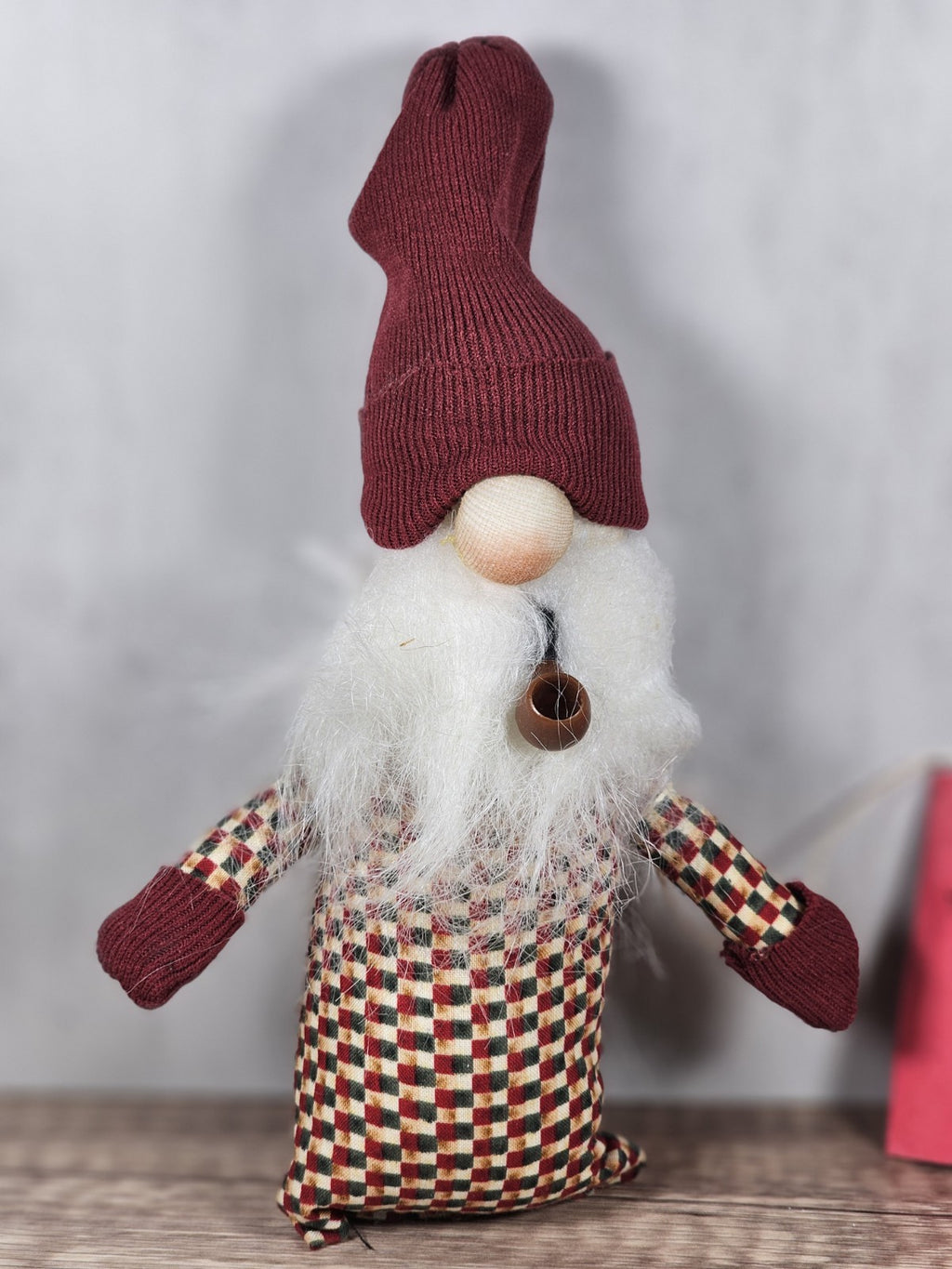 8 " Winter Gnome Shelf Sitter | Farmhouse Christmas Decor | Bendable Stocking
