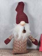 8 " Winter Gnome Shelf Sitter | Farmhouse Christmas Decor | Bendable Stocking
