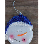 Snowman Christmas Ornament Blue Hat Hard Plastic Winter Decor 4 Inch