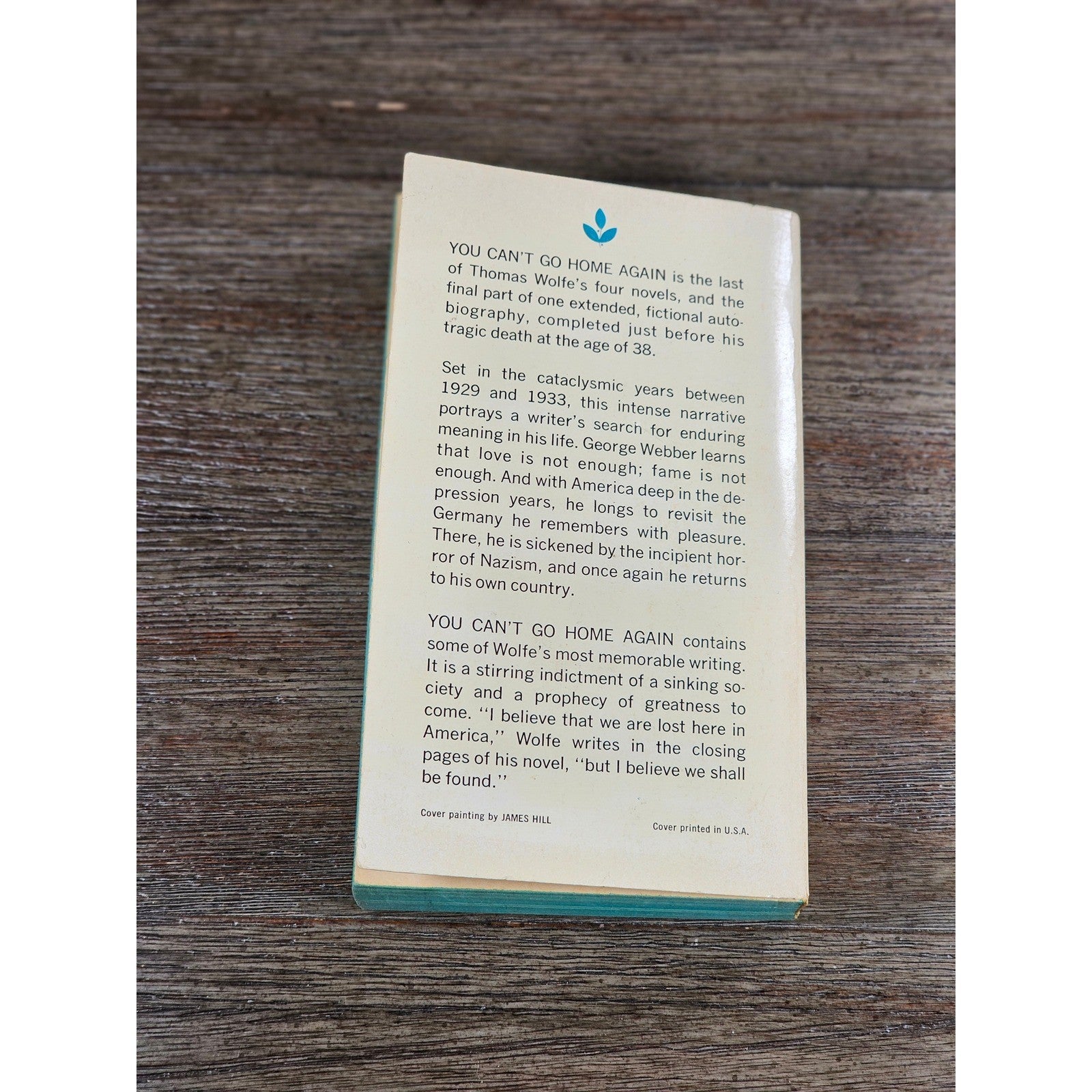 You Can't Go Home Again Thomas Wolfe 1962 Dell Laurel PB