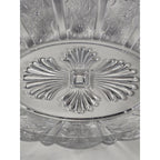 Vintage Clear Glass Sunflower Pattern Oblong Serving Bowl 9"
