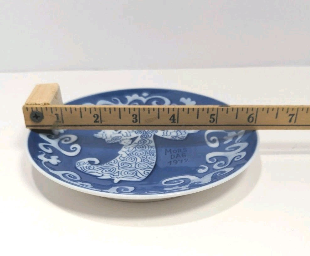Vintage Royal Copenhagen Mors Dag Mothers Day Collector Plate 1972 Denmark 6" Bl