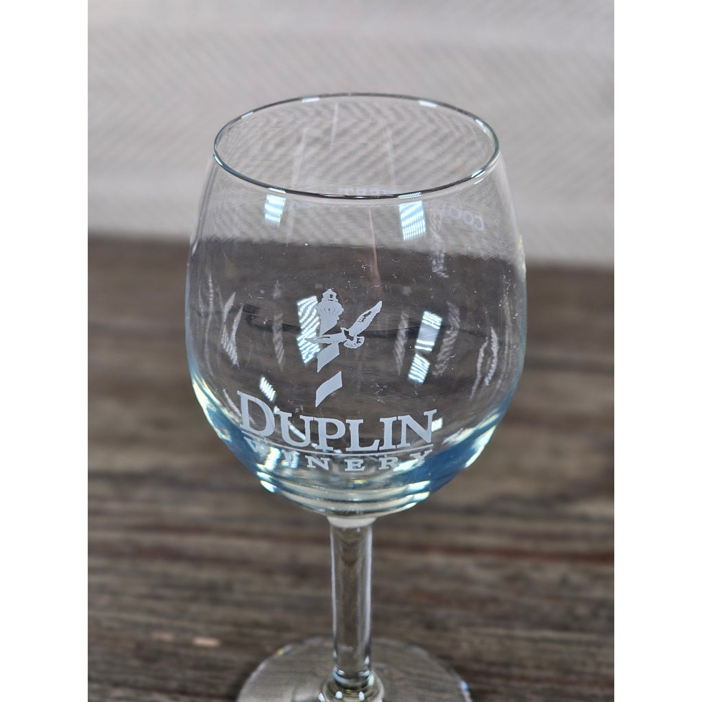 Duplin Winery Wine Glass 7" Tall Etched Stemmed Goblet