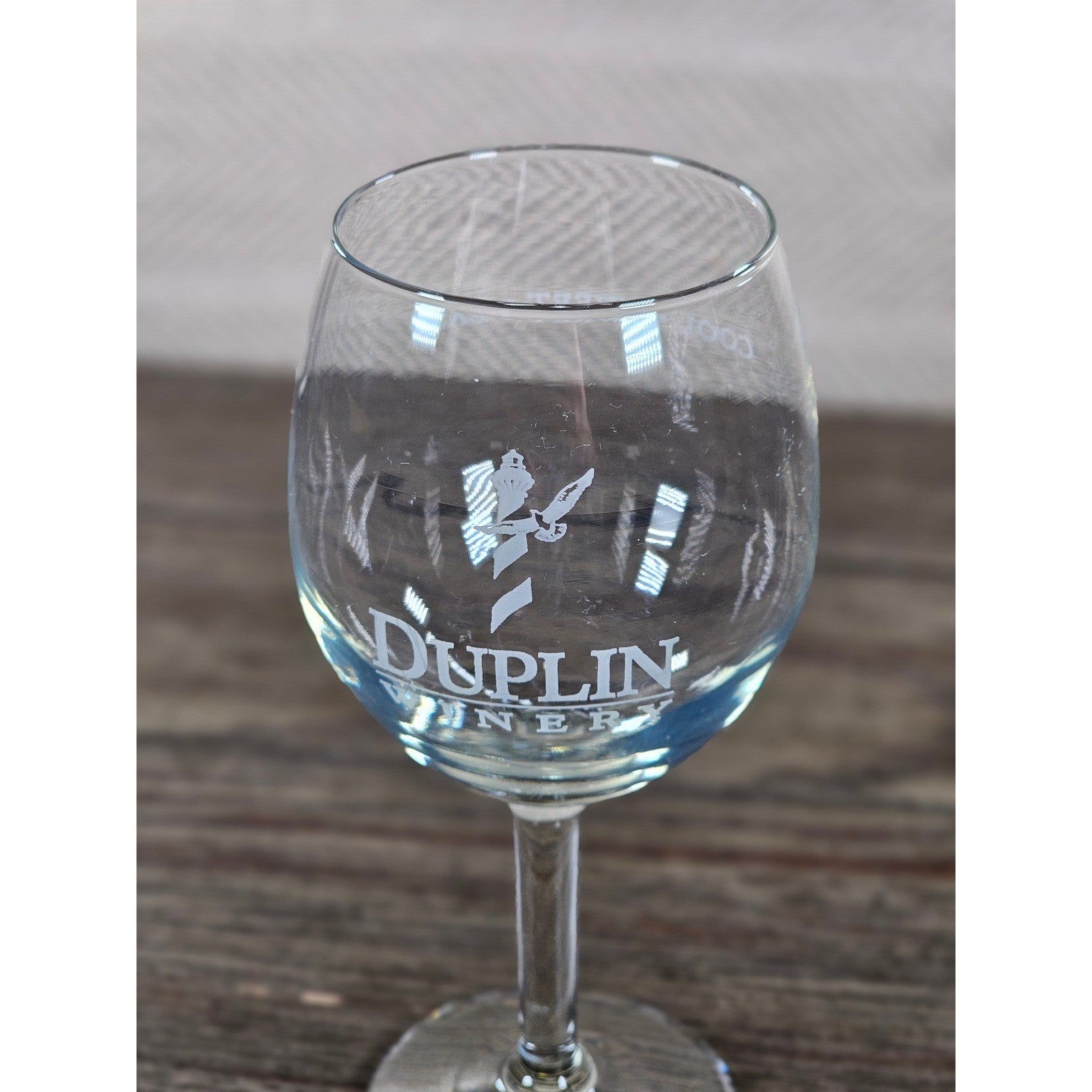 Duplin Winery Wine Glass 7" Tall Etched Stemmed Goblet