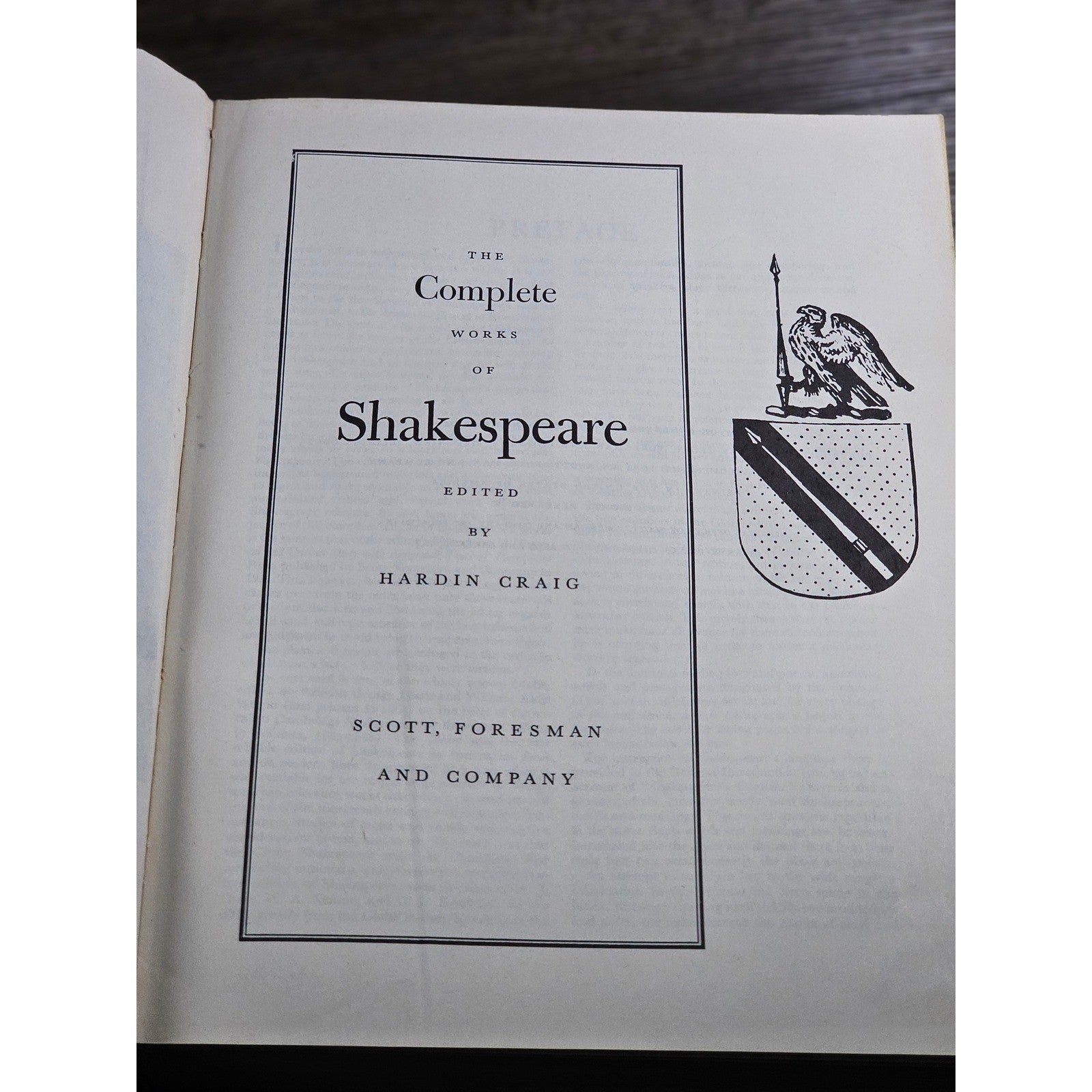 Complete Works of Shakespeare 1961 Hardin Craig HC Scott Foresman