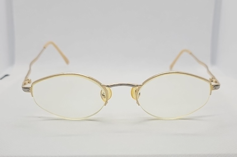 Essence Essentials 2008 Gold/Silver Woman Eyeglasses Half-Rim 48 21 140mm w/case