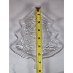 Vintage Soga Japan Frosted Glass Christmas Tree Serving Plate 8x6.5
