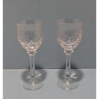 Crystal Cut Cordial Glasses Set of 2 Stemmed 5 Inch