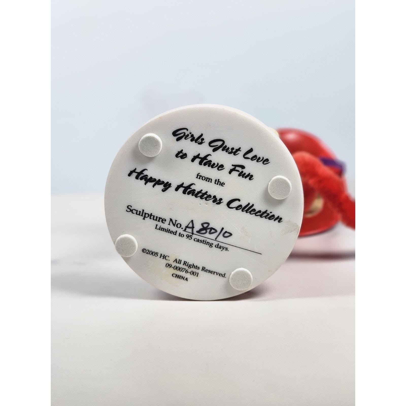 Hamilton Collection Happy Hatters Teddy Bear Figurine COA Limited Edition