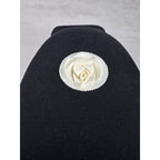 Vintage Carved Rose Pendant Round Floral Medallion Ivory Tone