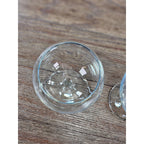 Vintage Clear Bowl Wine Glasses Set of 2 Stemware 8.5" Tall