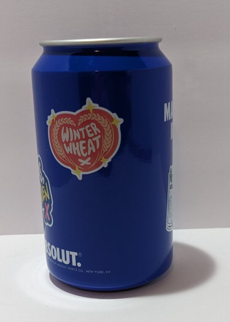 Absolut Vodka Blue Double Walled Aluminum Insulated Tumbler Made In Sweden 12 Oz