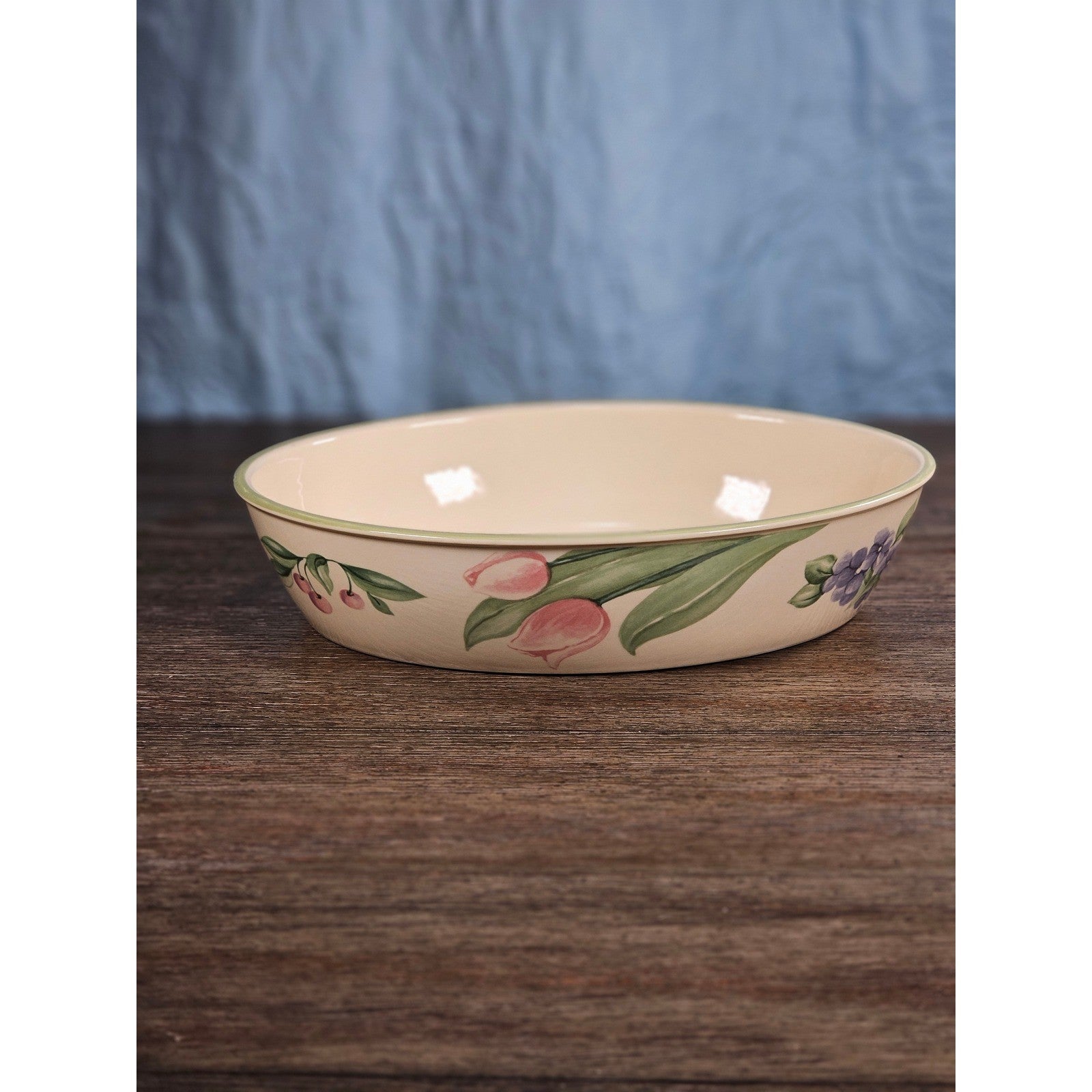 Vintage Pfaltzgraff Floral Oval Baking Dish Oven Microwave Safe USA