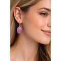 Purple Stone Drop Earrings Handmade Dangle Earrings Vintage Style