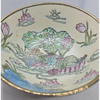 Antique Chinese Famille Rose Bowl Tongzhi Mark Lotus Mandarin Ducks