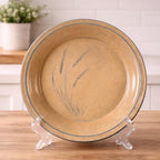 Handcrafted Sea Oats Ceramic Serving Bowl Blue Wheat 11.5"