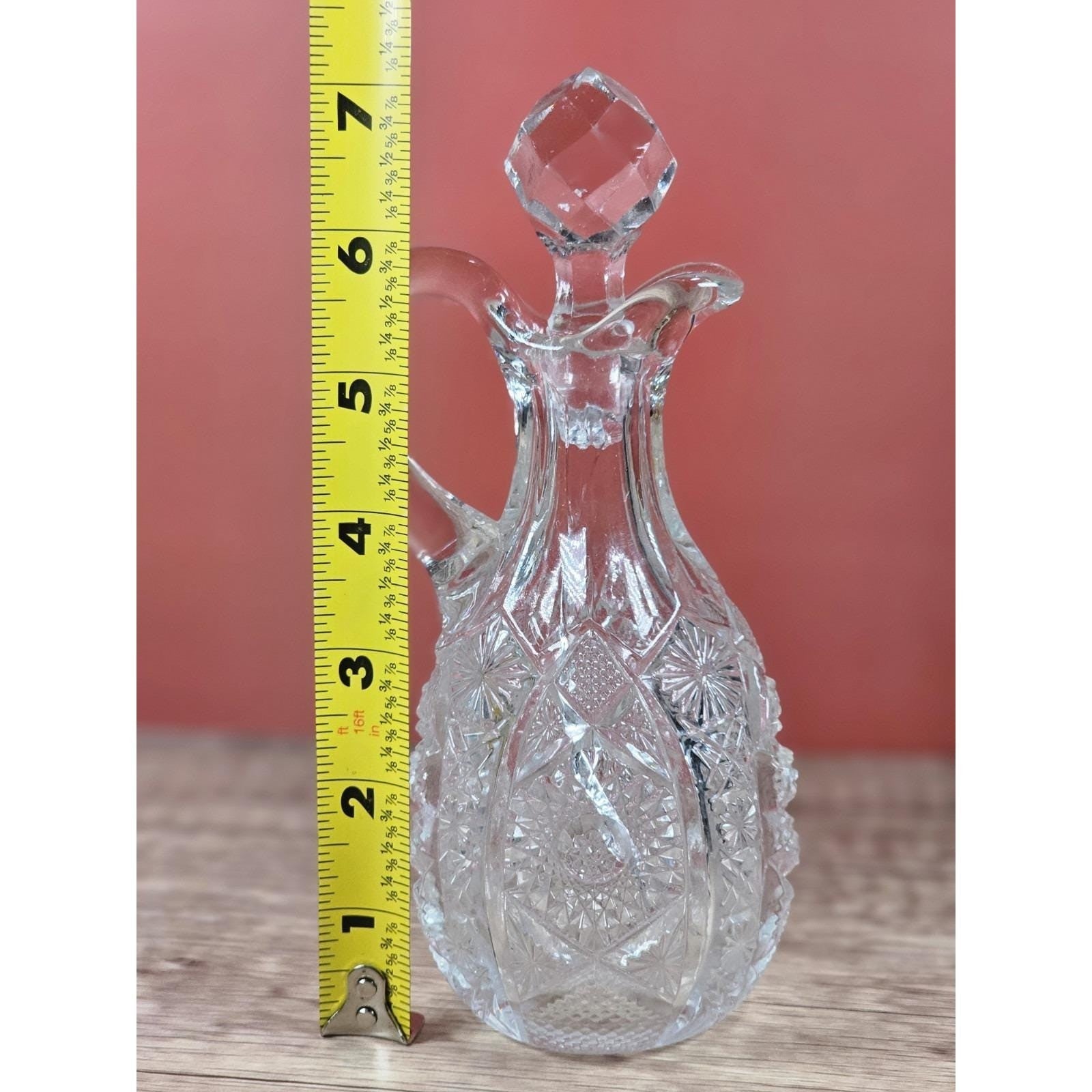 Vintage EAPG Imperial Glass Cruet Octagon Bellaire 7" – Damaged Stopper