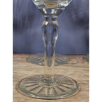 Set of 4 Vintage Crystal Water Goblets – Optic Pattern & Starburst Base