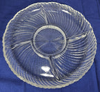 Crystal Clear Studios 11 1/4" Ashford Platter – Swirl Pattern Clear Glass