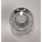 Vintage Cut Crystal Trumpet Vase Starburst Pedestal Vase 7.5 Inch
